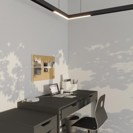 359945 Черный трековый угловой светодиодный SMART светильник, диммирование, упр. цветностью 3000-6000К, через пульт ДУ/Tuya Smart Life/Алиса 20Вт 120° 1200Лм CRI90 Novotech VECTOR