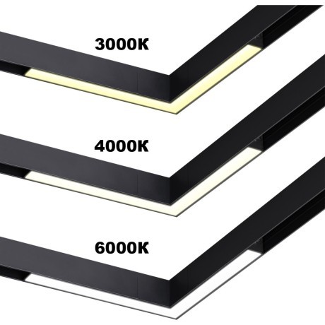 359945 Черный трековый угловой светодиодный SMART светильник, диммирование, упр. цветностью 3000-6000К, через пульт ДУ/Tuya Smart Life/Алиса 20Вт 120° 1200Лм CRI90 Novotech VECTOR