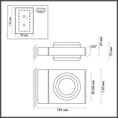 6654/6WL NATURE ODL24 черный/металл Уличный  настенный светильник IP54  LED 6W 4000K AC85-265V VART