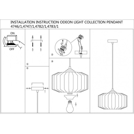 Подвесной светильник с 1 плафоном Odeon Light 4783/1 BINGA под лампу 1xE27 60W