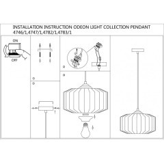 Подвесной светильник с 1 плафоном Odeon Light 4783/1 BINGA под лампу 1xE27 60W