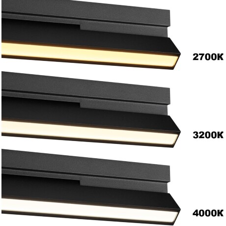 Novotech EOS 359767 Черный накладной поворотный светодиодный светильник книжка, шириной 30см, с матовым белым рассеивателем, CCT перекл. цветовой температуры на драйвере, LED 18Вт 970Лм CRI90 120° 2700;3200;4000К IP20 220В, коэф. пультсации < 1%