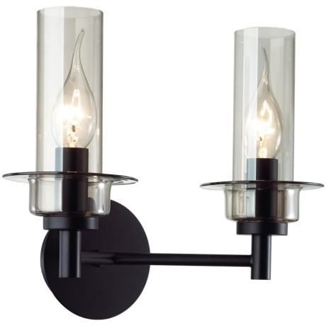 6555/2W CLASSI LN24 черный/дымчатый/металл/стекло Бра E14 2*40W 220V MADONNA