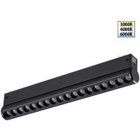 359948 Черный трековый линейный светильник с перекл. цв. температуры 3000;4000;6000К 18Вт 1170Лм CRI90 Novotech VECTOR