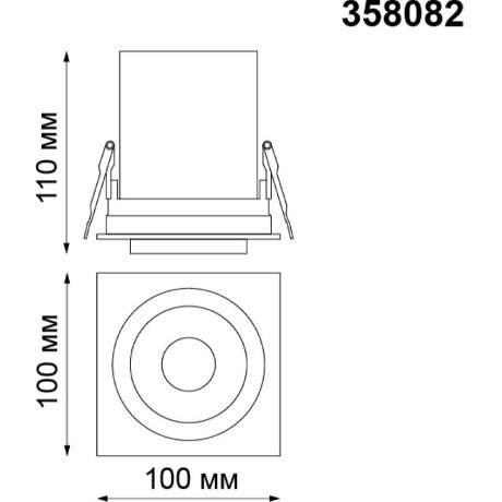 Встраиваемый светильник Novotech 358082 LANZA светодиодный LED 12W