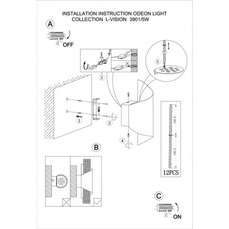 Бра Odeon Light 3901/5W MONICA светодиодная LED 5W