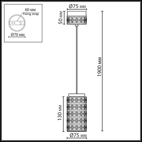 Odeon Light Exclusive LULU 5452/5L Декоративный светодиодный подвес-цилиндр с керамическим плафоном и основанием светлая бронза 5Вт 450Лм 3000K CRI80