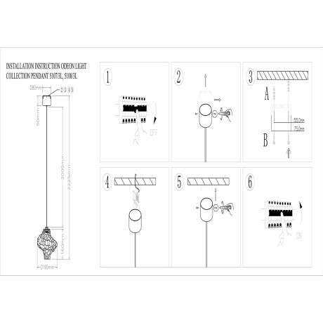 Подвес LED 194Лм 3W 4000K ORDI 5107/3LA