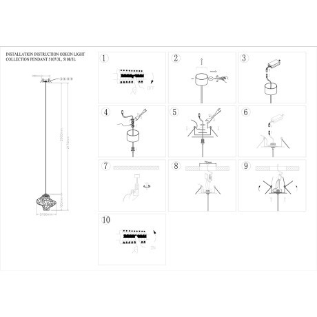 Подвес LED 194Лм 3W 4000K ORDI 5107/3LA
