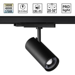 359584 Светильник трехфазный трековый Novotech PORTс переключ. цв. темпер. и мощности IP20 LED Ra95 Lm3388 30-35-40W 220-240V 3000К\4000К\5700К NAIL