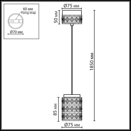 Odeon Light Exclusive LULU 5453/5L Декоративный светодиодный подвес-цилиндр с бежевым керамическим плафоном и основанием светлая бронза 5Вт 450Лм 3000K CRI80