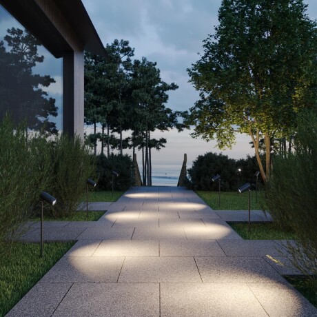 Novotech 359713 Черный грунтовый светильник на колышке, CCT переключение цветовой температуры 2700-3200-4000К и мощности 3-6-9Вт, изменяемый угол света 15-42º, IP65 550лм CRI90 220V -40...+50°C (коэффициентпульсации<1%)