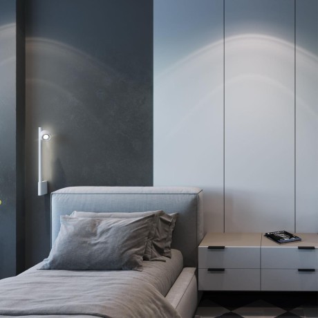 359312 OVER NT24 000 белый Светильник настенный диммируемый (выключатель) IP20 LED 7W+7W 4000K 220-240V FERMO