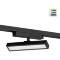 Novotech STRATUS 359777 Черный однофазный трехжильный трековый светодиодный светильник, линейный 20см, поворотный, CCT перекл. цветовой температуры, LED 12Вт 797Лм 2700;3200;4000К CRI90 105° IP20 220В, коэф. пульсации < 1%