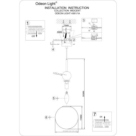 Подвесной светильник IP20 E14 40W  220-240V LOLLA 4361/1A
