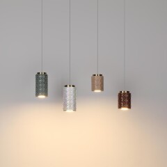 Odeon Light Exclusive LULU 5453/5LA Декоративный светодиодный подвес-цилиндр с коричневым керамическим плафоном и основанием светлая бронза 5Вт 450Лм 3000K CRI80