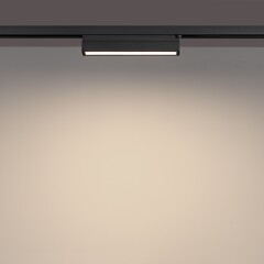 Novotech ITER 359783 Черный линейный однофазный двухжильный трековый светильник, 20см, с CCT переключением цветовой температуры, LED 12Вт 697Лм CRI≥90 108° 2700-3200-4000К IP20 220V