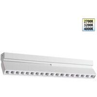 Novotech EOS 359764 Белый накладной поворотный светодиодный светильник книжка шириной 30см, глазковые светодиоды, CCT перекл. цветовой температуры на драйвере, LED 18Вт 872Лм CRI90 26° 2700;3200;4000К IP20 220В, коэф. пультсации < 1%