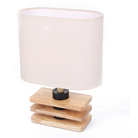 8205/1T COUNTY LN25 светлое дерево/бежевый, дерево/текстиль Настольная лампа E27 1*60W 220V MADERANA