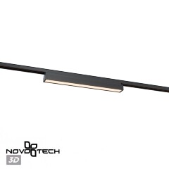 Novotech ITER 359788 Черный линейный однофазный трехжильный трековый светильник, 40см, с CCT переключением цветовой температуры, LED 24Вт 1294Лм CRI≥90 108° 2700-3200-4000К IP20 220V
