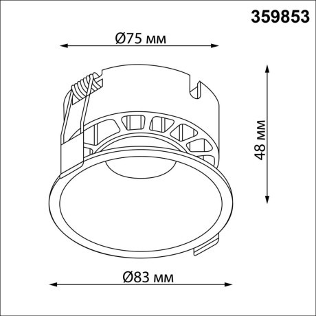 359853 Бронзовый встраиваемый светильник с перекл. цветовой темп. и антибликовым фильтром 12Вт 960Лм 2700;3200;4000К UGR19 CRI90 36° IP20 Novotech NOVA