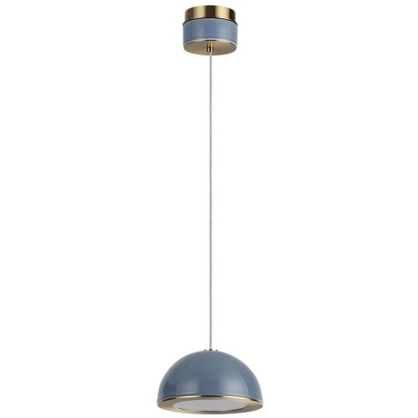 Odeon Light LULU 5452/6LA Декоративный светодиодный подвесной светильник с синим керамическим плафоном и бронзовым основанием 6W 3000K CRI80 550Лм