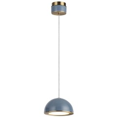 Odeon Light LULU 5452/6LA Декоративный светодиодный подвесной светильник с синим керамическим плафоном и бронзовым основанием 6W 3000K CRI80 550Лм