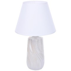 8211/1T CLASSI LN25 белый жемчужный/белый, керамика/текстиль Настольная лампа Е27 1*60W 220V SINNA