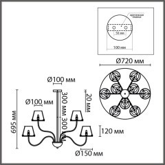 Люстра потолочная G9 Lumion SMOKY 6570/9C