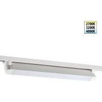 Novotech ITER 359794 Белый однофазный двухжильный трековый светильник длиной 46см, поворотный плафон, с CCT переключением цветовой температуры LED 24Вт 2032Лм CRI≥90 113° 2700-3200-4000К IP20 220V