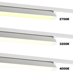 Novotech ITER 359794 Белый однофазный двухжильный трековый светильник длиной 46см, поворотный плафон, с CCT переключением цветовой температуры LED 24Вт 2032Лм CRI≥90 113° 2700-3200-4000К IP20 220V