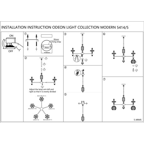 Люстра E14 5*40W TERRA 5414/5
