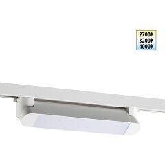Novotech ITER 359797 Белый линейный поворотный однофазный трехжильный трековый светильник 26см, с CCT переключением цветовой температуры LED 12Вт 921Лм 110° CRI90 2700-3200-4000К IP20 220V