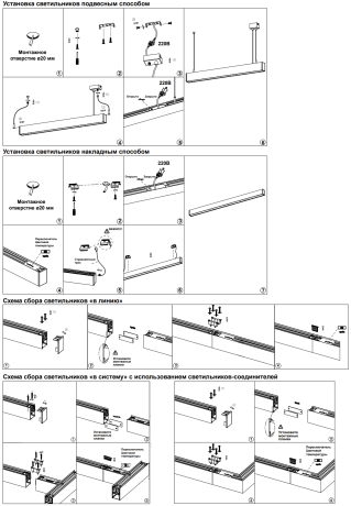 Светильник линейный Novotech OVER с переключ. цв. температуры IP20 LED Ra90 Lm1500 20W 220-240V 3000К\4000К\6000К FATTO 359603