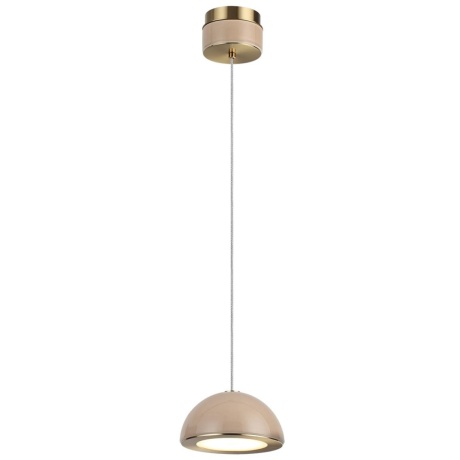 Odeon Light LULU 5453/6L Декоративный светодиодный подвесной светильник с бежевым керамическим плафоном и бронзовым основанием 6W 3000K CRI80 550Лм