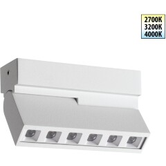 Novotech EOS 359762 Белый накладной поворотный светодиодный светильник книжка шириной 10см, глазковые светодиоды, CCT перекл. цветовой температуры на драйвере, LED 6Вт 289Лм CRI90 26° 2700;3200;4000К IP20 220В, коэф. пультсации < 1%