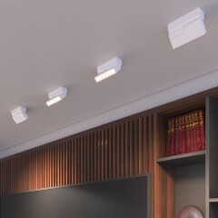 Novotech EOS 359762 Белый накладной поворотный светодиодный светильник книжка шириной 10см, глазковые светодиоды, CCT перекл. цветовой температуры на драйвере, LED 6Вт 289Лм CRI90 26° 2700;3200;4000К IP20 220В, коэф. пультсации < 1%