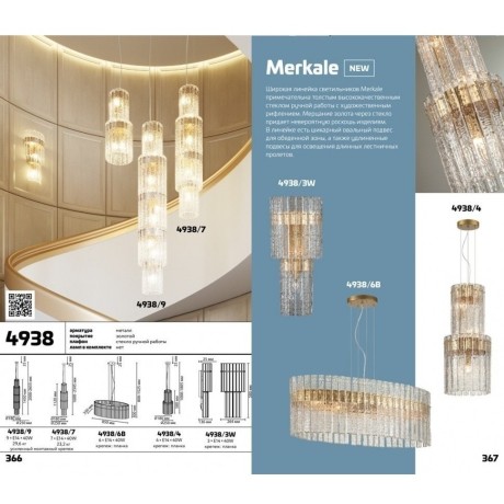 Бра Odeon Light 4938/3W MERKALE под лампы 3xE14 3*40W
