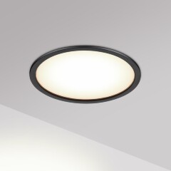 Novotech LANTE 359880 Черный встраиваемый светильник диаметром 102мм, плоский матовый рассеиватель, с CCT переключателем цветовой температуры LED 18Вт 980Лм CRI≥90 100° 3000-4000-6000К IP20 220V (коэффициент пульсации<1%)