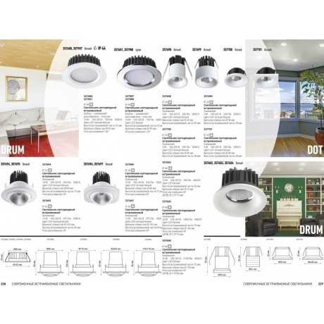 Встраиваемый светильник Novotech 357701 Dot светодиодный LED 3W