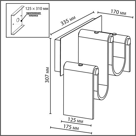 Настенный светильник LED x 16W 4000K FLOW 5105/16WL 