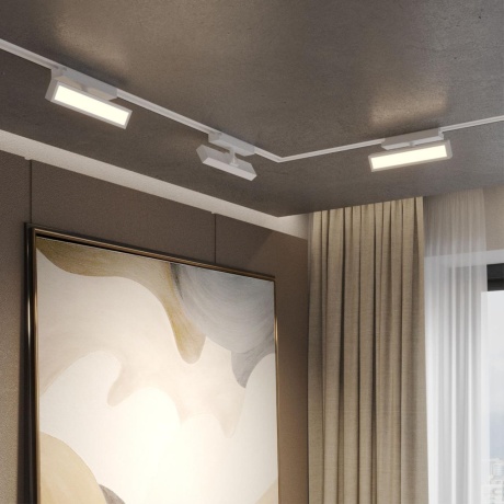 Novotech STRATUS 359780 Белый однофазный трехжильный трековый светодиодный светильник, линейный 20см, поворотный, CCT перекл. цветовой температуры, LED 12Вт 797Лм 2700;3200;4000К CRI90 105° IP20 220В, коэф. пульсации < 1%