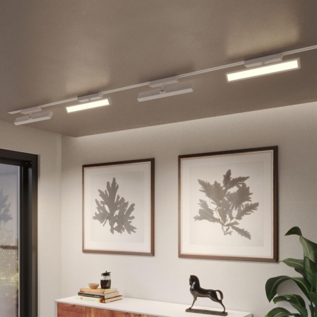 Novotech STRATUS 359781 Белый однофазный трехжильный трековый светодиодный светильник, линейный 30см, поворотный, CCT перекл. цветовой температуры, LED 18Вт 1080Лм 2700;3200;4000К CRI90 105° IP20 220В, коэф. пульсации < 1%