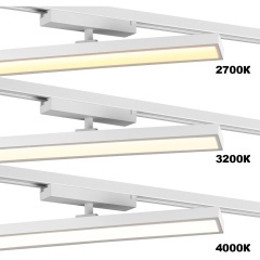 Novotech STRATUS 359781 Белый однофазный трехжильный трековый светодиодный светильник, линейный 30см, поворотный, CCT перекл. цветовой температуры, LED 18Вт 1080Лм 2700;3200;4000К CRI90 105° IP20 220В, коэф. пульсации < 1%