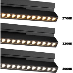 Novotech EOS 359760 Черный накладной поворотный светодиодный светильник книжка шириной 20см, глазковые светодиоды, CCT перекл. цветовой температуры на драйвере, LED 12Вт 540Лм CRI90 26° 2700;3200;4000К IP20 220В, коэф. пультсации < 1%