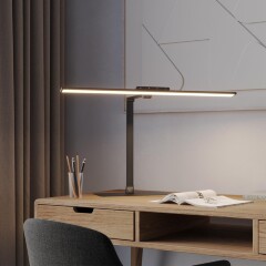 Novotech STUDI 359967 Черная настольная лампа, с сенсорным диммером, повышенный индекс цветопередачи, датчик освещенности, LED 24Вт 4000K CRI98 1670Лм IP20 220V