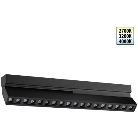 Novotech EOS 359761 Черный накладной поворотный светодиодный светильник книжка шириной 30см, глазковые светодиоды, CCT перекл. цветовой температуры на драйвере, LED 18Вт 872Лм CRI90 26° 2700;3200;4000К IP20 220В, коэф. пультсации < 1%