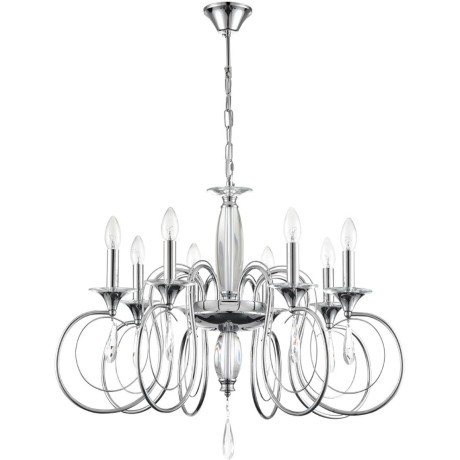 8032/8 CLASSI LN24 хром, металл/хрусталь Люстра подвесная Е14 8*40W 220V LAOKA