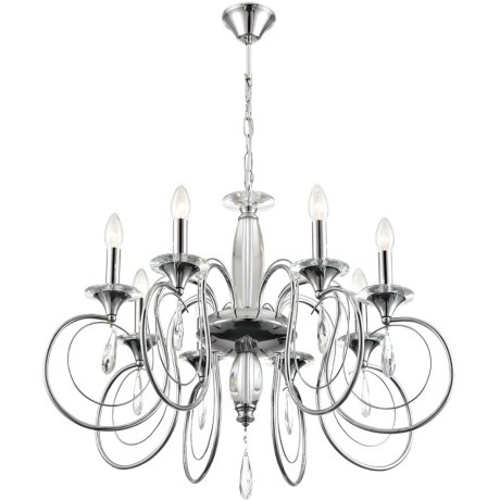 8032/8 CLASSI LN24 хром, металл/хрусталь Люстра подвесная Е14 8*40W 220V LAOKA