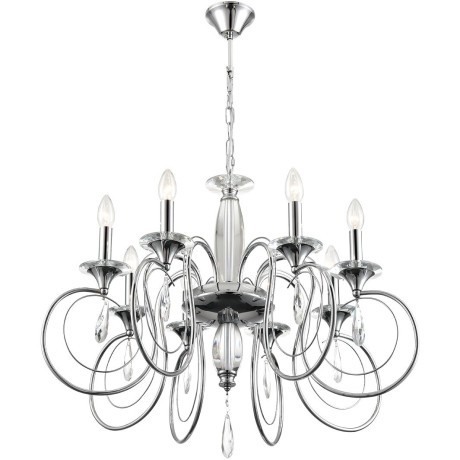 8032/8 CLASSI LN24 хром, металл/хрусталь Люстра подвесная Е14 8*40W 220V LAOKA